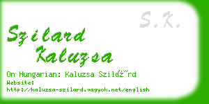 szilard kaluzsa business card